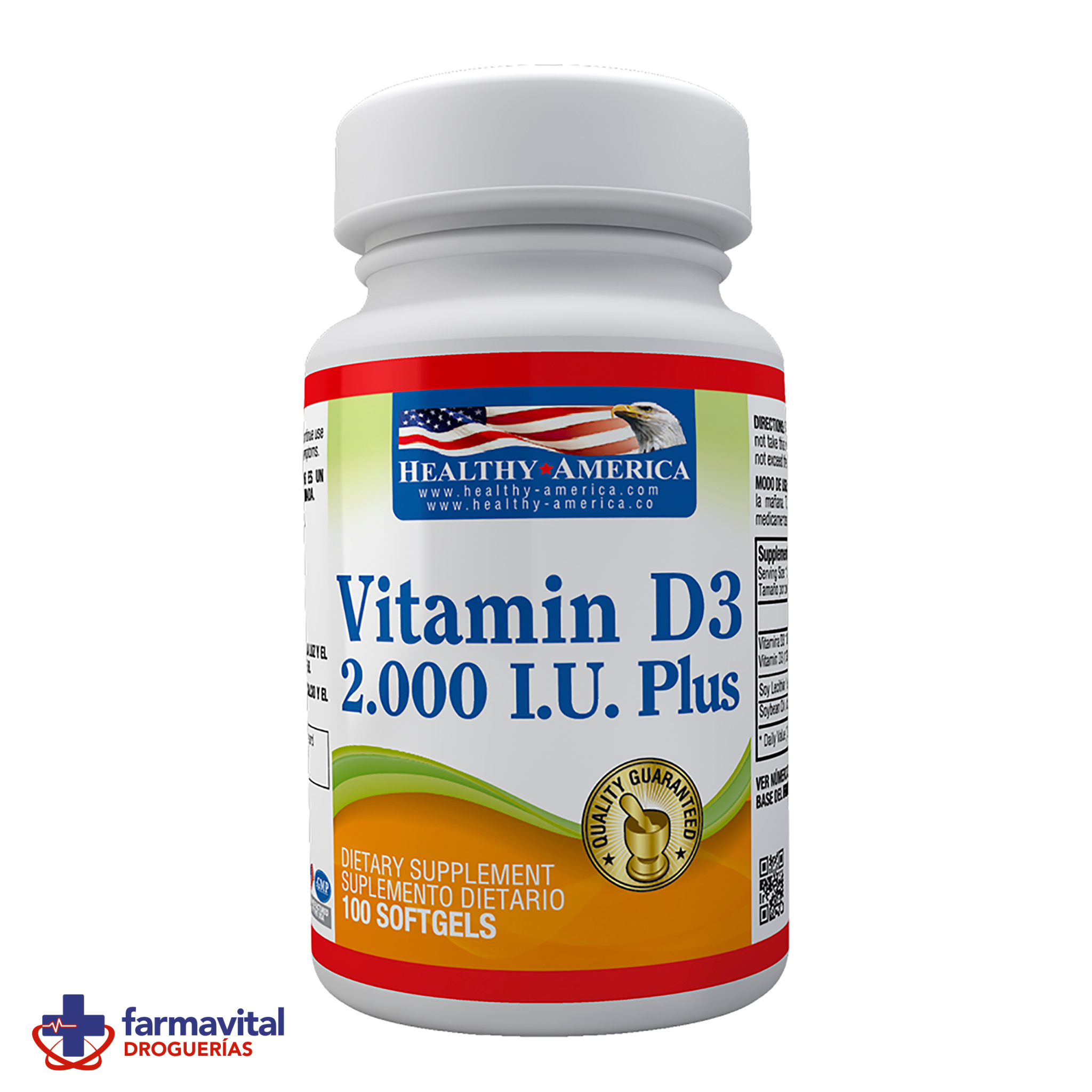 VITAMINA D3 2000 UI X 100 CAPSULAS | Farmavital Droguerías